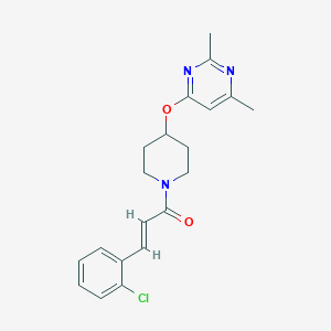 molecular formula C20H22ClN3O2 B2737115 (E)-3-(2-chlorophenyl)-1-(4-((2,6-dimethylpyrimidin-4-yl)oxy)piperidin-1-yl)prop-2-en-1-one CAS No. 2035001-60-4