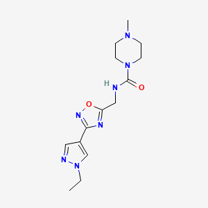 N-((3-(1-ethyl-1H-pyrazol-4-yl)-1,2,4-oxadiazol-5-yl)methyl)-4-methylpiperazine-1-carboxamide