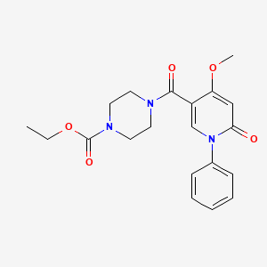 Ethyl 4-(4-methoxy-6-oxo-1-phenyl-1,6-dihydropyridine-3-carbonyl)piperazine-1-carboxylate