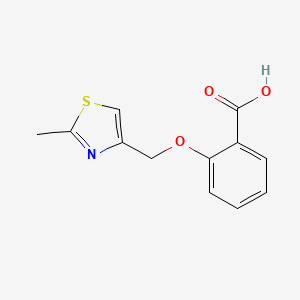 molecular formula C12H11NO3S B2737141 2-[(2-甲基-1,3-噻唑-4-基)甲氧基]苯甲酸 CAS No. 848316-22-3