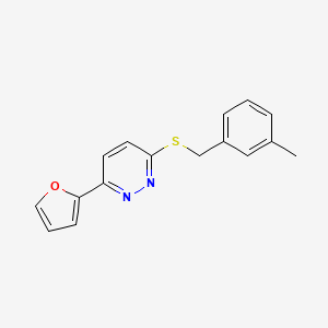 molecular formula C16H14N2OS B2737142 3-(Furan-2-yl)-6-((3-methylbenzyl)thio)pyridazine CAS No. 872722-91-3
