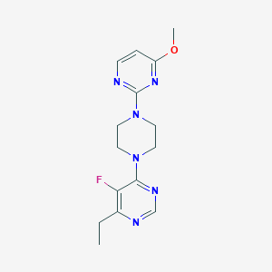 molecular formula C15H19FN6O B2737144 4-Ethyl-5-fluoro-6-[4-(4-methoxypyrimidin-2-yl)piperazin-1-yl]pyrimidine CAS No. 2415632-07-2