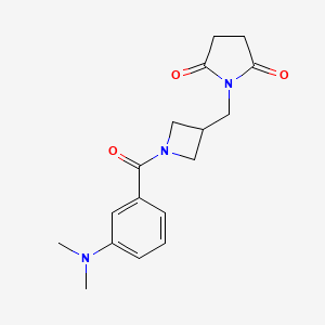 molecular formula C17H21N3O3 B2737148 1-({1-[3-(Dimethylamino)benzoyl]azetidin-3-yl}methyl)pyrrolidine-2,5-dione CAS No. 2097923-41-4