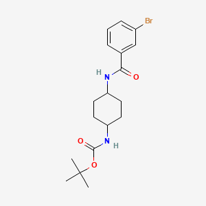 molecular formula C18H25BrN2O3 B2737149 tert-Butyl (1R*,4R*)-4-(3-bromobenzamido)cyclohexylcarbamate CAS No. 1286273-58-2