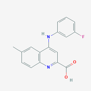 4-[(3-Fluorophenyl)amino]-6-methylquinoline-2-carboxylic acid
