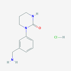 molecular formula C11H16ClN3O B2737166 3-[3-(氨基甲基)苯基]-四氢嘧啶-2(1H)-酮;盐酸盐 CAS No. 1439899-45-2