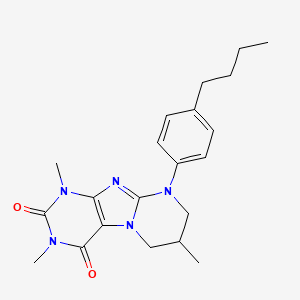 9-(4-butylphenyl)-1,3,7-trimethyl-6,7,8,9-tetrahydropyrimido[2,1-f]purine-2,4(1H,3H)-dione
