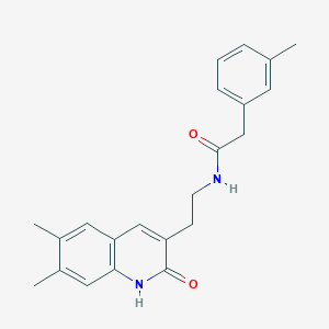 N-[2-(6,7-dimethyl-2-oxo-1H-quinolin-3-yl)ethyl]-2-(3-methylphenyl)acetamide