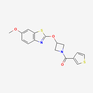 (3-((6-Methoxybenzo[d]thiazol-2-yl)oxy)azetidin-1-yl)(thiophen-3-yl)methanone