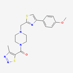 (4-((4-(4-Methoxyphenyl)thiazol-2-yl)methyl)piperazin-1-yl)(4-methyl-1,2,3-thiadiazol-5-yl)methanone