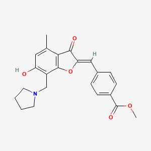 (Z)-methyl 4-((6-hydroxy-4-methyl-3-oxo-7-(pyrrolidin-1-ylmethyl)benzofuran-2(3H)-ylidene)methyl)benzoate