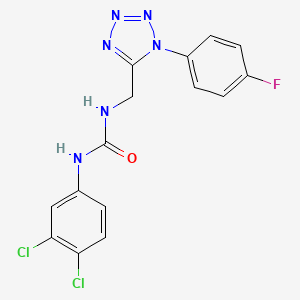 molecular formula C15H11Cl2FN6O B2737187 1-(3,4-dichlorophenyl)-3-((1-(4-fluorophenyl)-1H-tetrazol-5-yl)methyl)urea CAS No. 897623-97-1