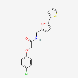 molecular formula C17H14ClNO3S B2737192 2-(4-chlorophenoxy)-N-((5-(thiophen-2-yl)furan-2-yl)methyl)acetamide CAS No. 2034404-06-1