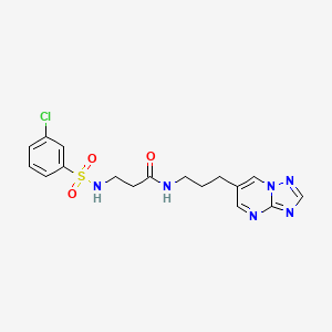 molecular formula C17H19ClN6O3S B2737197 N-(3-([1,2,4]triazolo[1,5-a]pyrimidin-6-yl)propyl)-3-(3-chlorophenylsulfonamido)propanamide CAS No. 2034615-46-6