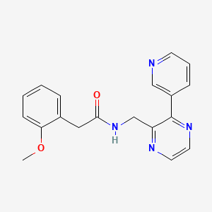 molecular formula C19H18N4O2 B2737198 2-(2-methoxyphenyl)-N-((3-(pyridin-3-yl)pyrazin-2-yl)methyl)acetamide CAS No. 2034300-31-5