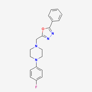 molecular formula C19H19FN4O B2737210 5-{[4-(4-Fluorophenyl)piperazinyl]methyl}-2-phenyl-1,3,4-oxadiazole CAS No. 868212-48-0