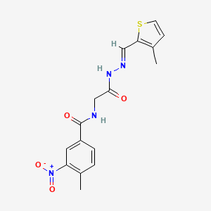 molecular formula C16H16N4O4S B2737211 (E)-4-甲基-N-(2-(2-((3-甲基噻吩-2-基)甲亚)肼基)-2-氧乙基)-3-硝基苯甲酰胺 CAS No. 391892-88-9