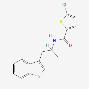 molecular formula C16H14ClNOS2 B2737220 N-(1-(benzo[b]thiophen-3-yl)propan-2-yl)-5-chlorothiophene-2-carboxamide CAS No. 2034617-47-3