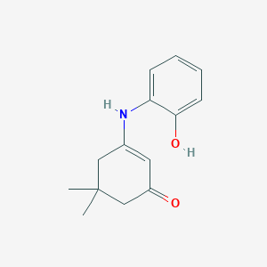 molecular formula C14H17NO2 B2737228 3-[(2-Hydroxyphenyl)amino]-5,5-dimethylcyclohex-2-en-1-one CAS No. 51924-59-5