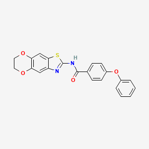 molecular formula C22H16N2O4S B2737236 N-(6,7-dihydro-[1,4]dioxino[2,3-f][1,3]benzothiazol-2-yl)-4-phenoxybenzamide CAS No. 892850-27-0