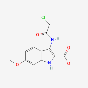 molecular formula C13H13ClN2O4 B2737247 甲基 3-[(氯乙酰)氨基]-6-甲氧基-1H-吲哚-2-羧酸甲酯 CAS No. 843638-66-4
