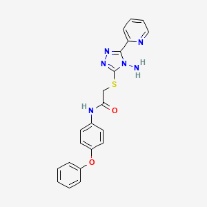 molecular formula C21H18N6O2S B2737267 2-{[4-amino-5-(pyridin-2-yl)-4H-1,2,4-triazol-3-yl]sulfanyl}-N-(4-phenoxyphenyl)acetamide CAS No. 577989-97-0