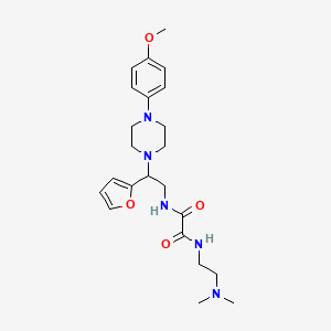 molecular formula C23H33N5O4 B2737268 N1-(2-(二甲基氨基)乙基)-N2-(2-(呋喃-2-基)-2-(4-(4-甲氧基苯基)哌嗪-1-基)乙基)草酰胺 CAS No. 877633-58-4