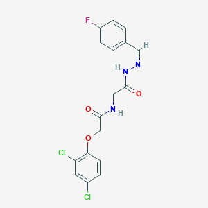 molecular formula C17H14Cl2FN3O3 B273727 2-(2,4-dichlorophenoxy)-N-{2-[2-(4-fluorobenzylidene)hydrazino]-2-oxoethyl}acetamide 
