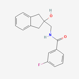 3-fluoro-N-((2-hydroxy-2,3-dihydro-1H-inden-2-yl)methyl)benzamide