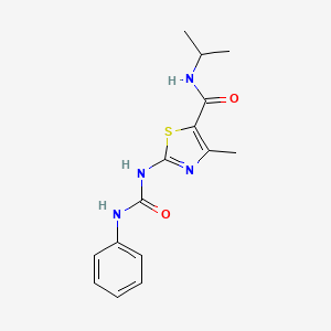 molecular formula C15H18N4O2S B2737276 N-isopropyl-4-methyl-2-(3-phenylureido)thiazole-5-carboxamide CAS No. 942010-27-7