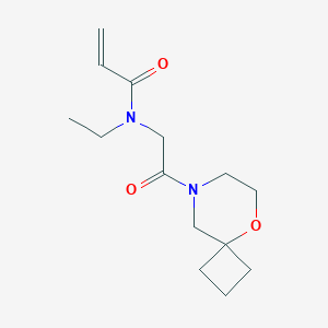 molecular formula C14H22N2O3 B2737279 N-Ethyl-N-[2-(5-oxa-8-azaspiro[3.5]nonan-8-yl)-2-oxoethyl]prop-2-enamide CAS No. 2361721-48-2