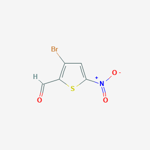 molecular formula C5H2BrNO3S B2737290 3-bromo-5-nitrothiophene-2-carbaldehyde CAS No. 89283-21-6