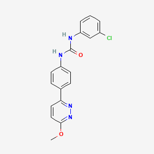 molecular formula C18H15ClN4O2 B2737291 1-(3-Chlorophenyl)-3-[4-(6-methoxypyridazin-3-yl)phenyl]urea CAS No. 1021050-96-3