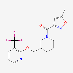 (5-Methyl-1,2-oxazol-3-yl)-[3-[[3-(trifluoromethyl)pyridin-2-yl]oxymethyl]piperidin-1-yl]methanone