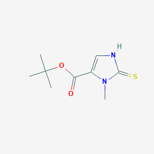 molecular formula C9H14N2O2S B2737295 tert-butyl 3-methyl-2-sulfanylidene-2,3-dihydro-1H-imidazole-4-carboxylate CAS No. 1909306-60-0