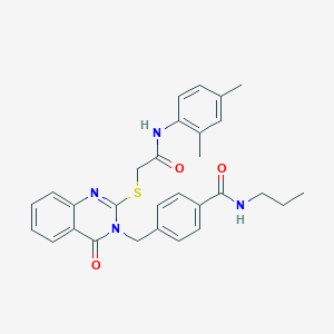 4-((2-((2-((2,4-dimethylphenyl)amino)-2-oxoethyl)thio)-4-oxoquinazolin-3(4H)-yl)methyl)-N-propylbenzamide