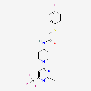 2-((4-fluorophenyl)thio)-N-(1-(2-methyl-6-(trifluoromethyl)pyrimidin-4-yl)piperidin-4-yl)acetamide