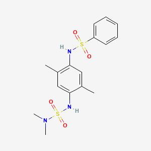 molecular formula C16H21N3O4S2 B2737319 N-(4-((N,N-二甲基磺酰氨基)-2,5-二甲基苯基)苯磺酰胺 CAS No. 324053-18-1