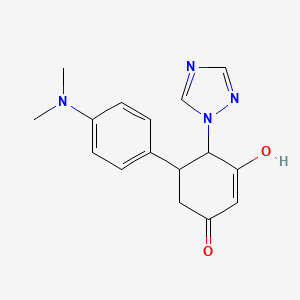 molecular formula C16H18N4O2 B2737320 5-[4-(dimethylamino)phenyl]-3-hydroxy-4-(1H-1,2,4-triazol-1-yl)-2-cyclohexen-1-one CAS No. 685107-47-5