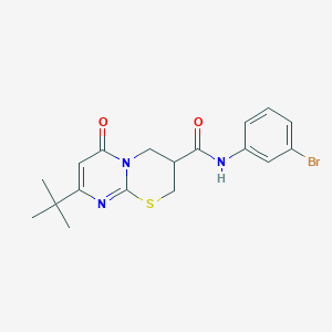 molecular formula C18H20BrN3O2S B2737324 N-(3-bromophenyl)-8-(tert-butyl)-6-oxo-2,3,4,6-tetrahydropyrimido[2,1-b][1,3]thiazine-3-carboxamide CAS No. 1421481-42-6