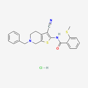 N-(6-benzyl-3-cyano-4,5,6,7-tetrahydrothieno[2,3-c]pyridin-2-yl)-2-(methylthio)benzamide hydrochloride