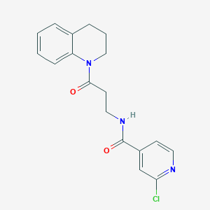 molecular formula C18H18ClN3O2 B2737333 2-chloro-N-[3-oxo-3-(1,2,3,4-tetrahydroquinolin-1-yl)propyl]pyridine-4-carboxamide CAS No. 1197944-89-0