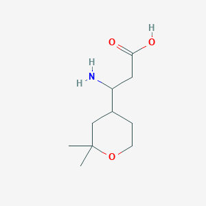 molecular formula C10H19NO3 B2737334 3-amino-3-(2,2-dimethyltetrahydro-2H-pyran-4-yl)propanoic acid CAS No. 904848-34-6