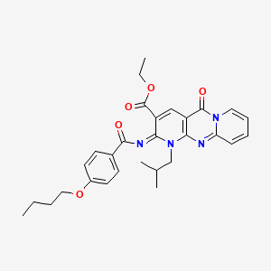 (E)-ethyl 2-((4-butoxybenzoyl)imino)-1-isobutyl-5-oxo-2,5-dihydro-1H-dipyrido[1,2-a:2',3'-d]pyrimidine-3-carboxylate