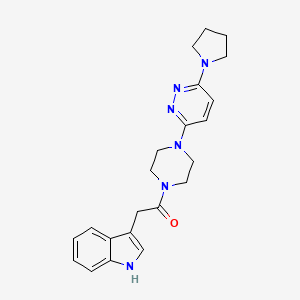 molecular formula C22H26N6O B2737342 2-(1H-indol-3-yl)-1-(4-(6-(pyrrolidin-1-yl)pyridazin-3-yl)piperazin-1-yl)ethanone CAS No. 1226453-61-7