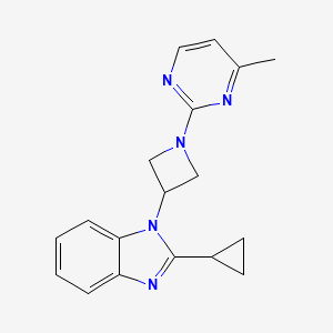 molecular formula C18H19N5 B2737345 2-Cyclopropyl-1-[1-(4-methylpyrimidin-2-yl)azetidin-3-yl]benzimidazole CAS No. 2380172-15-4