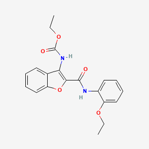 molecular formula C20H20N2O5 B2737348 Ethyl (2-((2-ethoxyphenyl)carbamoyl)benzofuran-3-yl)carbamate CAS No. 888453-28-9