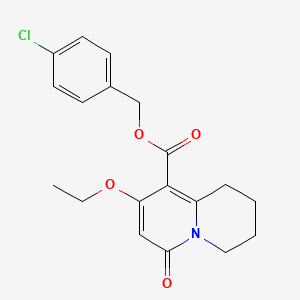 4-chlorobenzyl 8-ethoxy-6-oxo-1,3,4,6-tetrahydro-2H-quinolizine-9-carboxylate