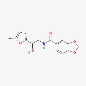 molecular formula C15H15NO5 B2737359 N-(2-hydroxy-2-(5-methylfuran-2-yl)ethyl)benzo[d][1,3]dioxole-5-carboxamide CAS No. 1226430-90-5