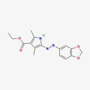 (Z)-ethyl 2-(2-(benzo[d][1,3]dioxol-5-yl)hydrazono)-3,5-dimethyl-2H-pyrrole-4-carboxylate